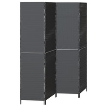 Kamerscherm Vouwbaar 195X Poly Rattan 180 cm Zwart 4 panelen