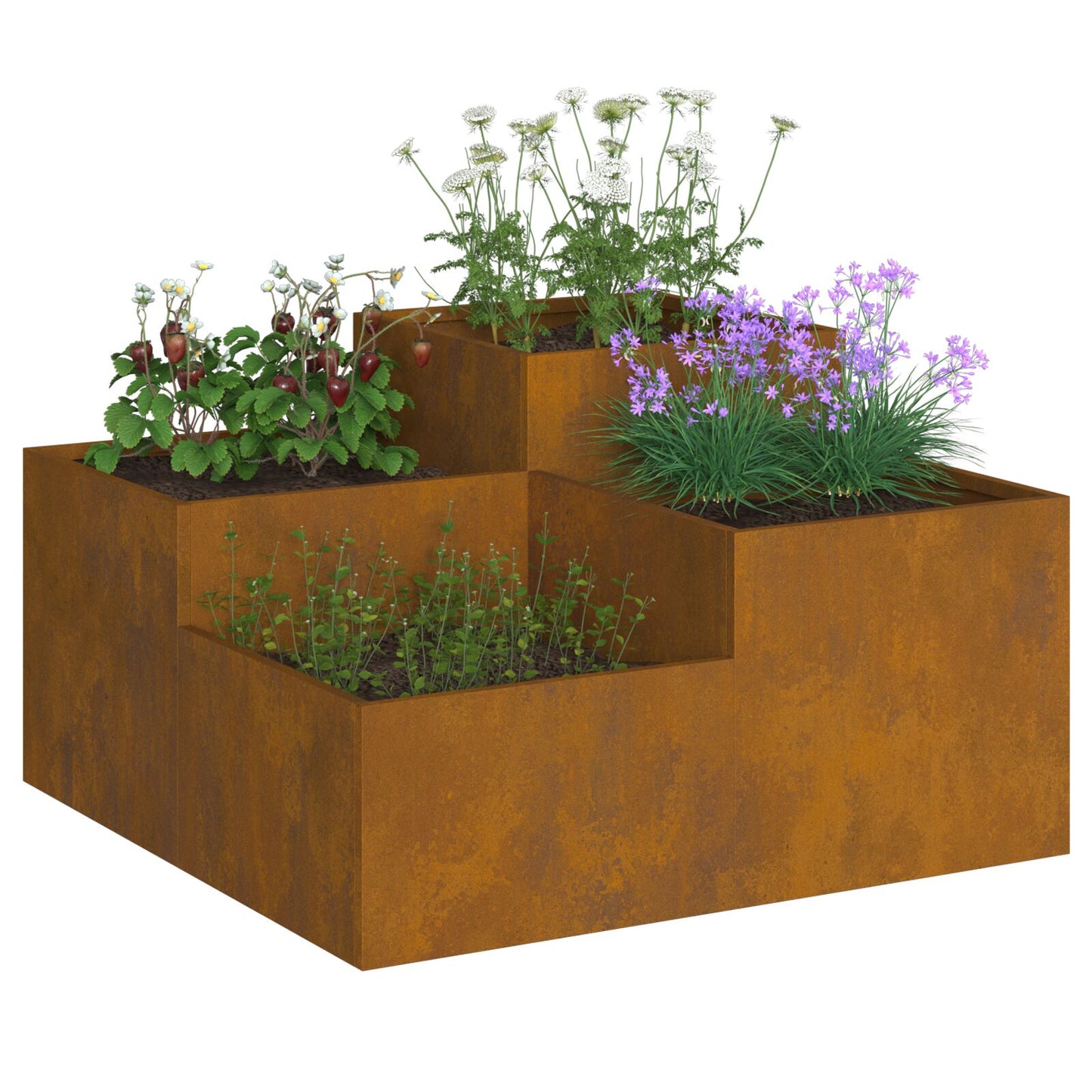 Tuin Planter Weerbestendig staal 80 x 80 x 48 cm