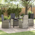 Tuinstoelenset poly rattan grijs 4 personen