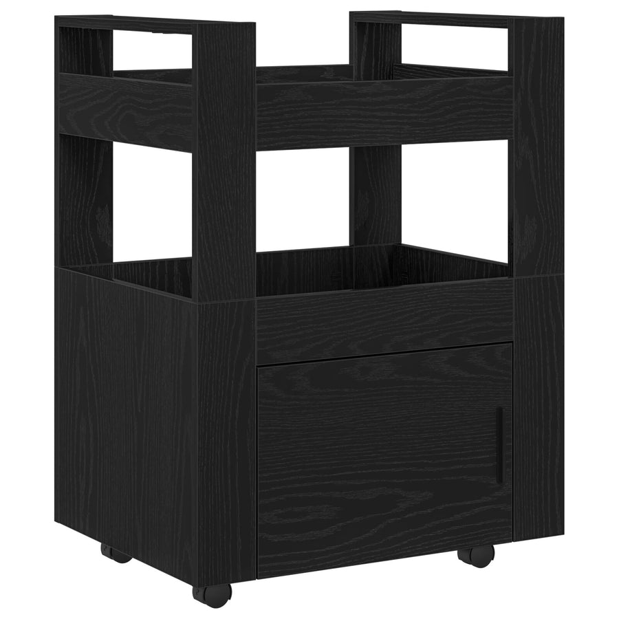 Keuken Trolley 60X45X80 Cm Gelaagd Hout Zwart eiken