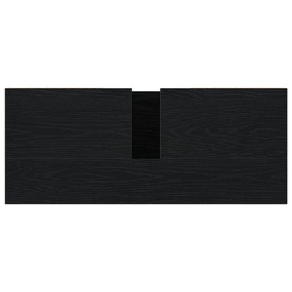 Badkamersinkkast Zwart Eiken 80X33X60 Cm Gelaagd Hout