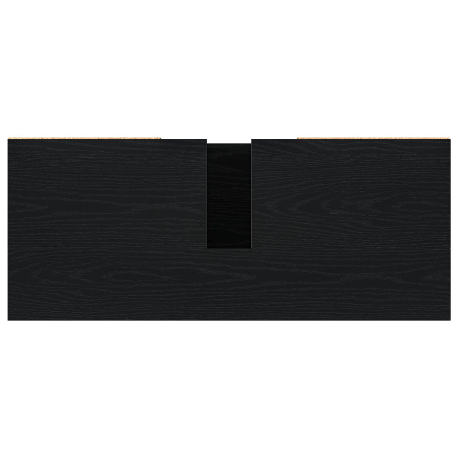 Badkamersinkkast Zwart Eiken 80X33X60 Cm Gelaagd Hout