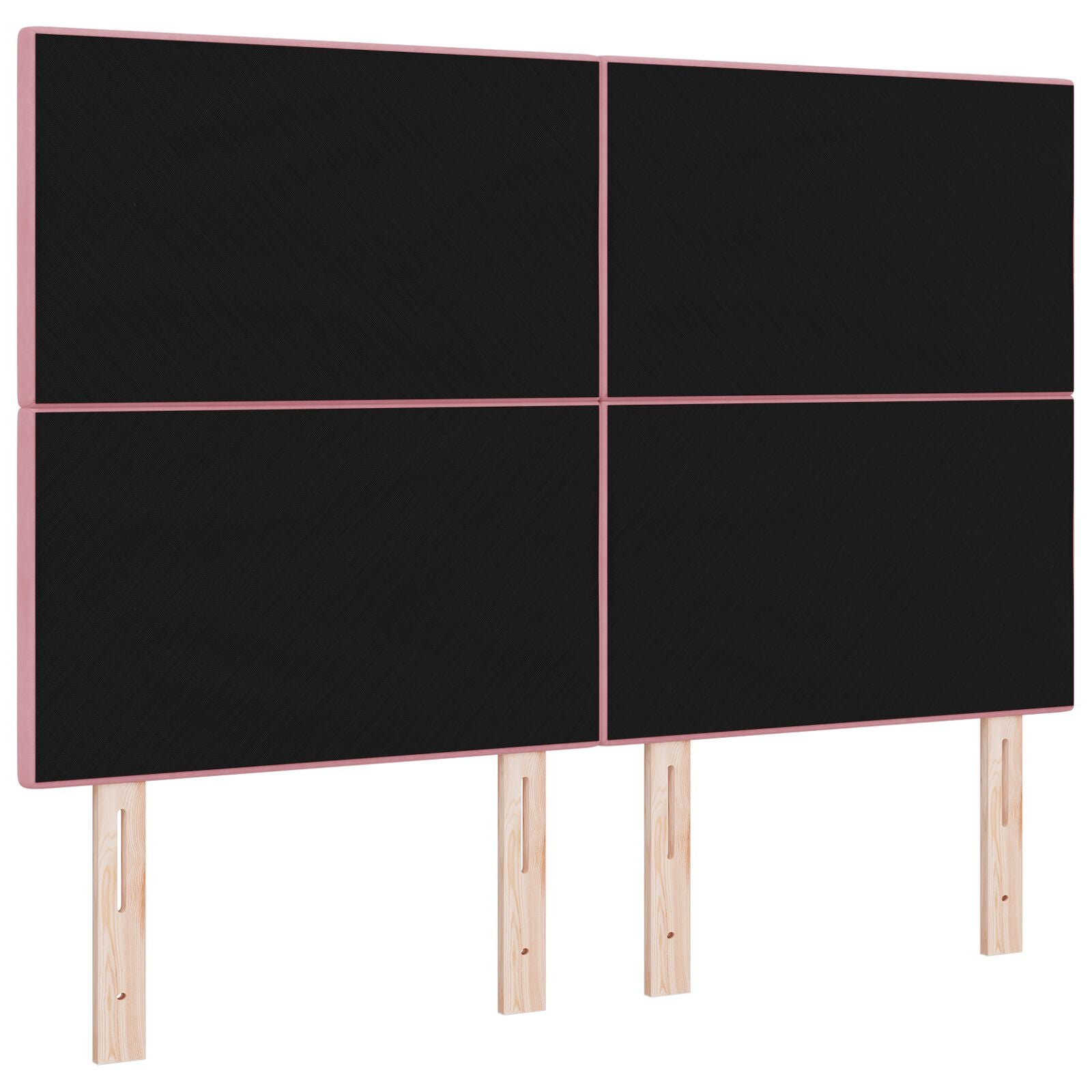 Hoofdbord Met Knopen 140 Cm Fluweel Roze 144 cm Hoog hoofdbord