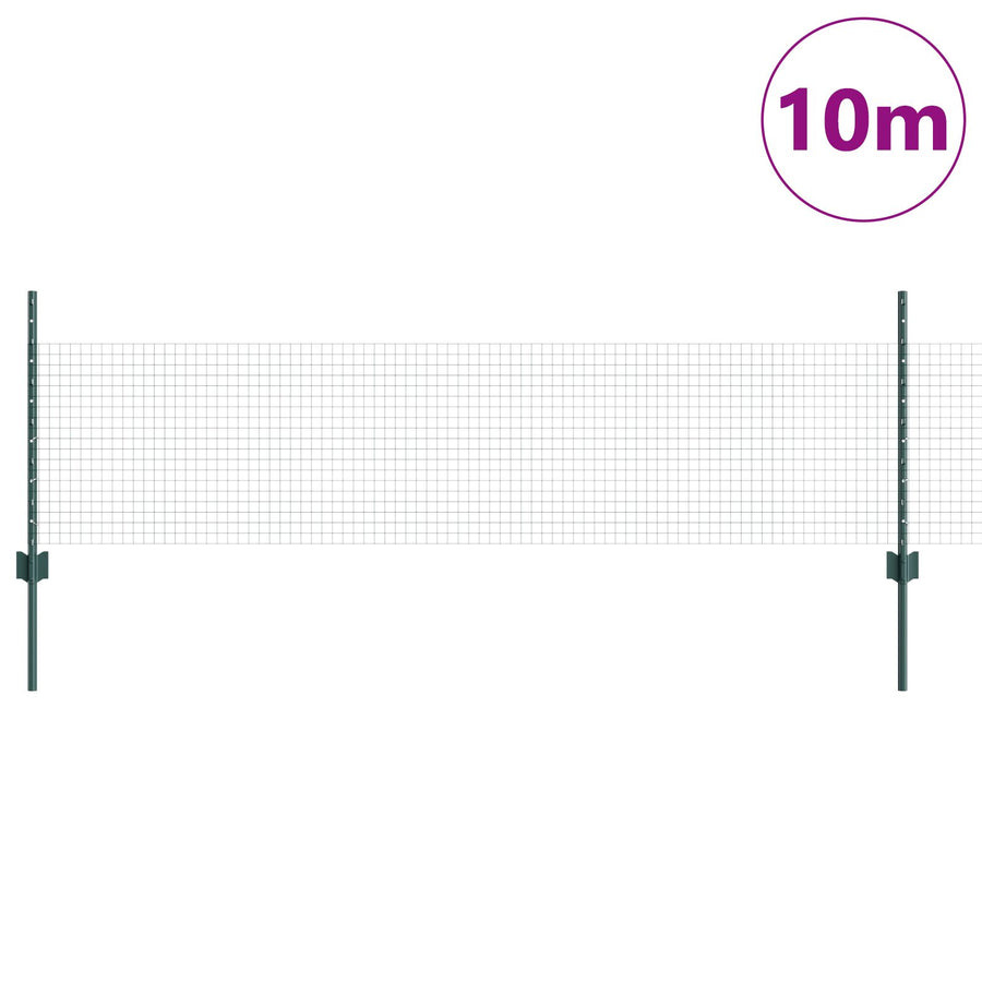 Tuinhek Set Set Van 2 Groen Gepoedercoat Staal 10 X 0.5 M