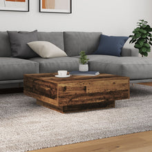 Salontafel Met Led-Verlichting Oud Hout 80X80X31 Cm