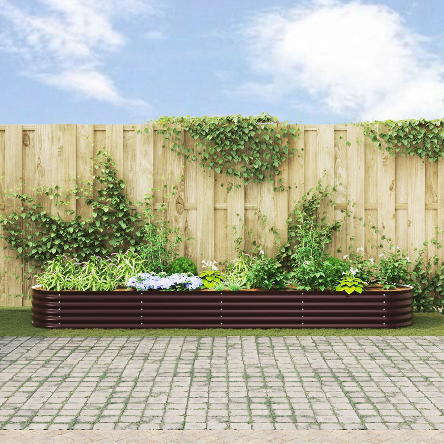 Tuin Verhoogd Bed Gegalvaniseerd Staal 400 x 80 x 44 cm Bruin