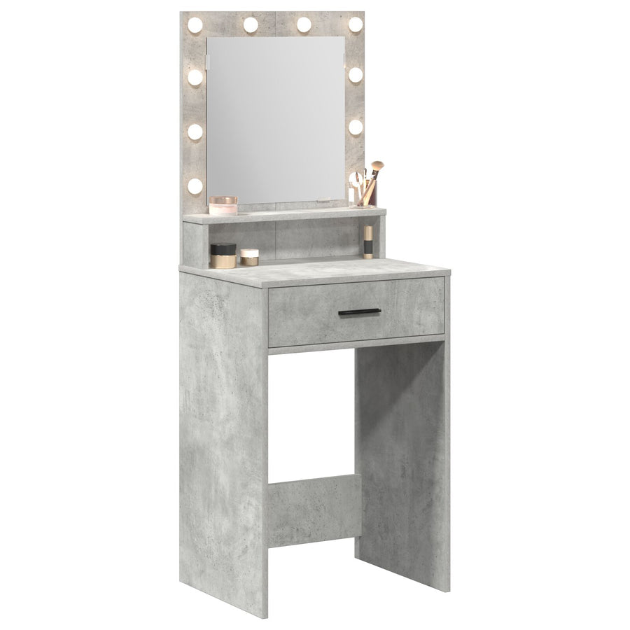 Kaptafel Met Led-Verlichting Betonnen Grijs 50 x 41 x 135 cm Beton grijs