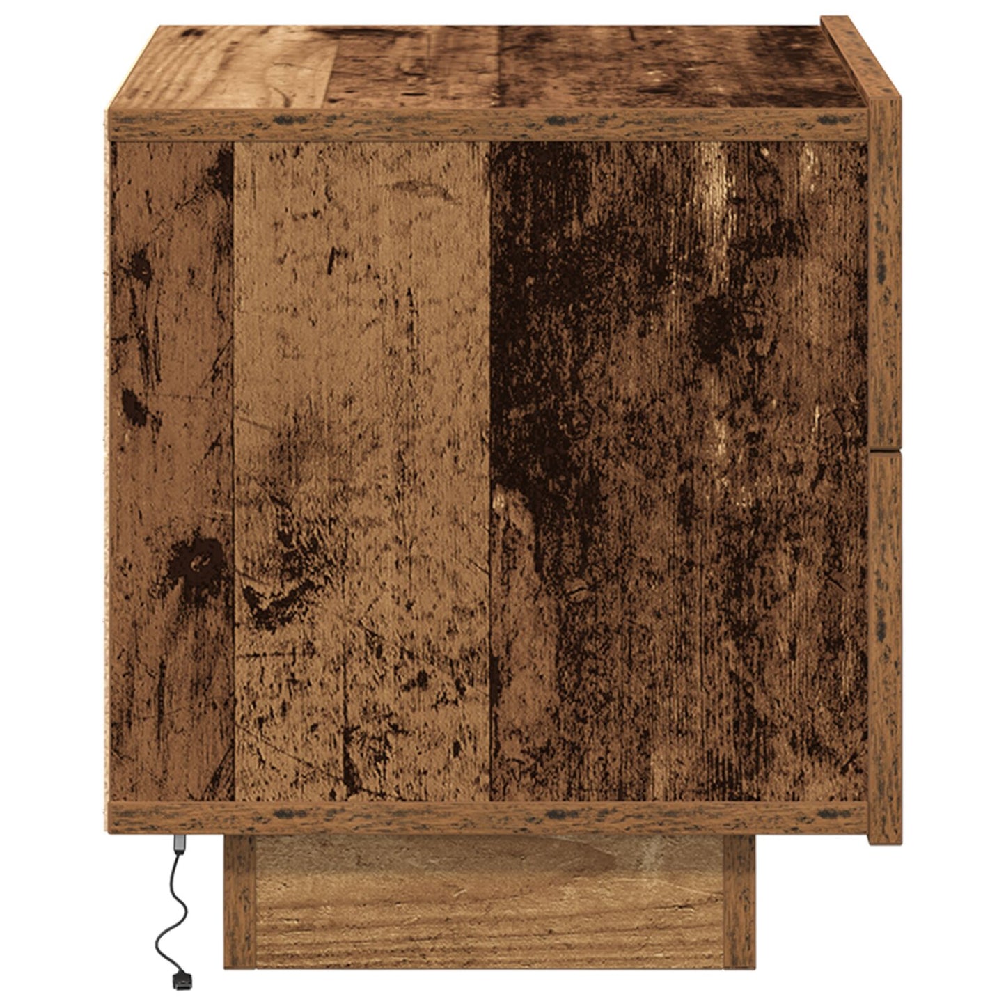 Nachtkastje Met Led-Verlichting 100X36X49 Cm Oude Hout