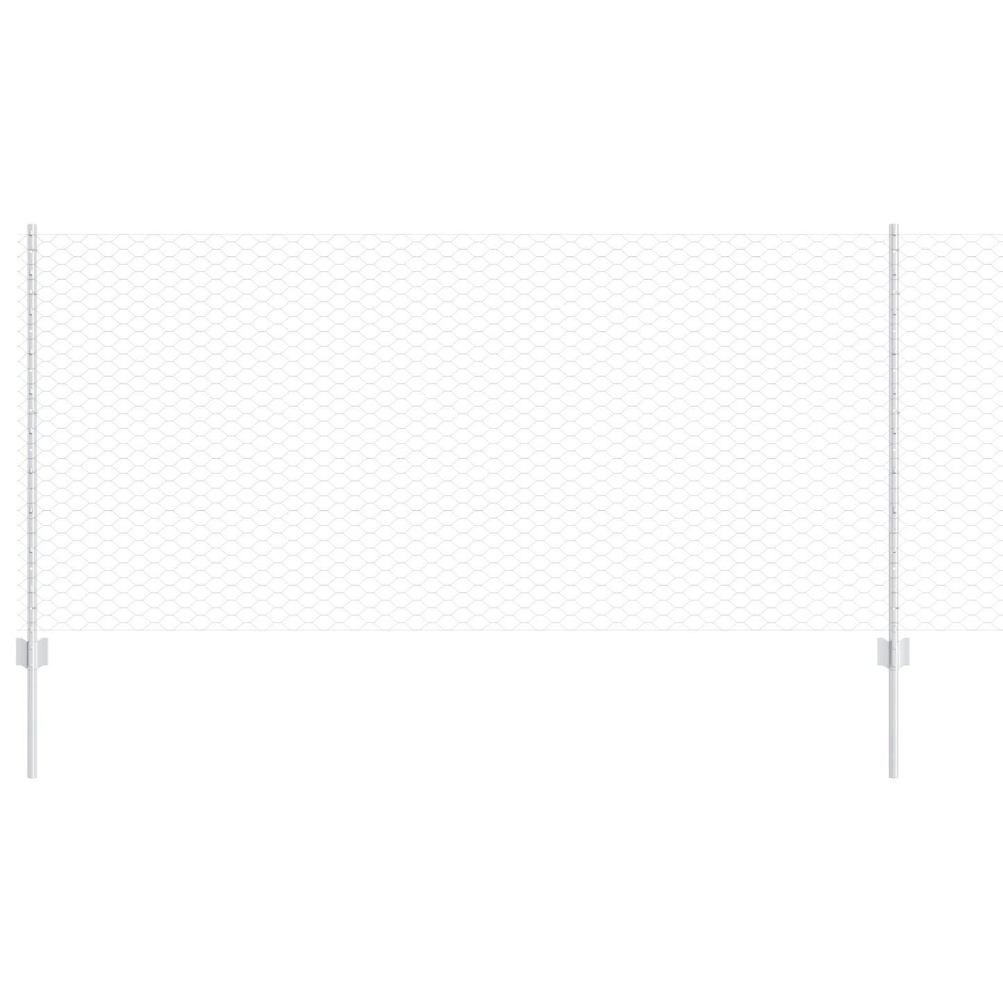 Hekpalen 22 Stuks U-Vorm 120 Cm Gegalvaniseerd Staal,  Hexagonaal Hek 1X50 M Gegalvaniseerd Staal