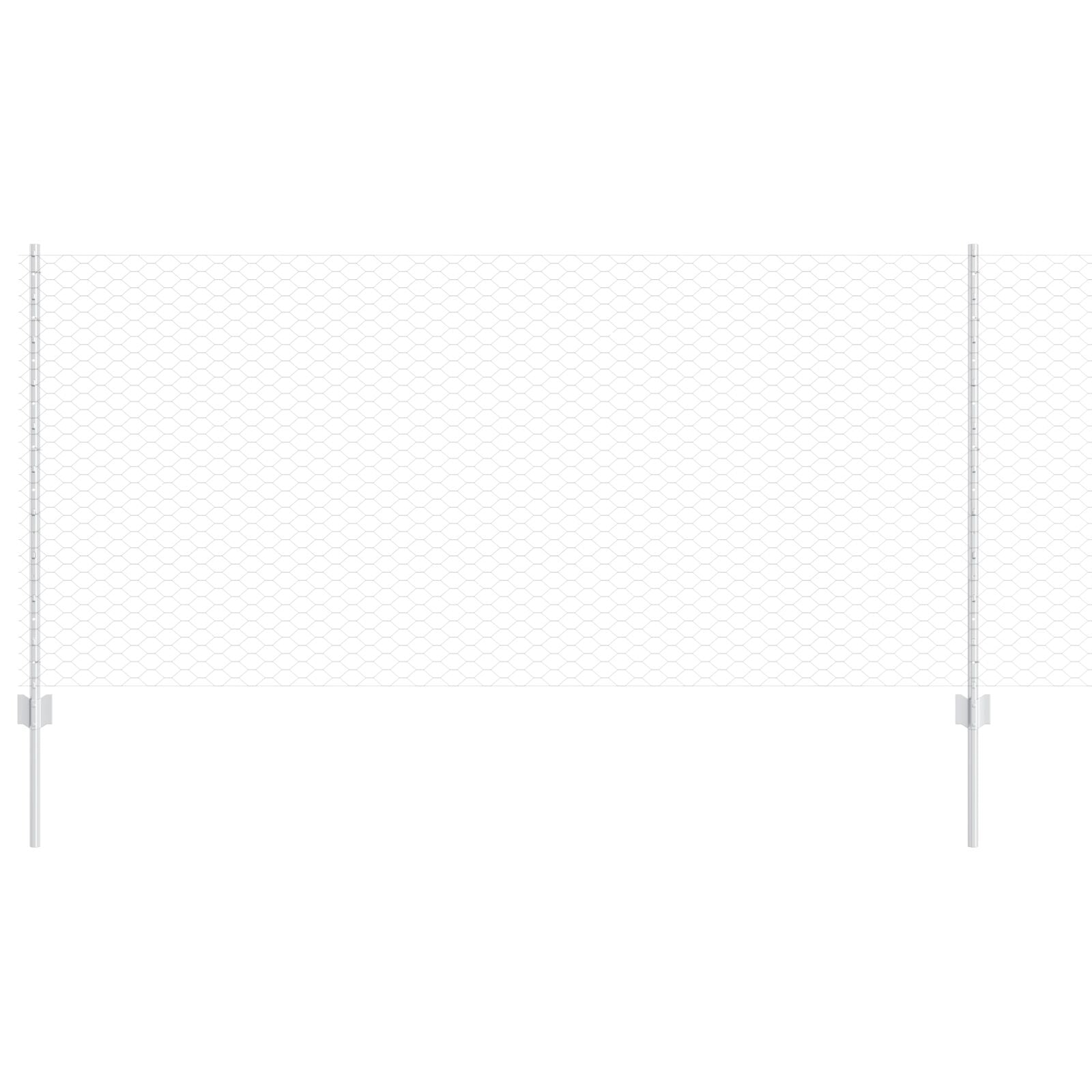 Hekpalen 22 Stuks U-Vorm 120 Cm Gegalvaniseerd Staal,  Hexagonaal Hek 1X50 M Gegalvaniseerd Staal