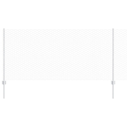 Hekpalen 22 Stuks U-Vorm 120 Cm Gegalvaniseerd Staal,  Hexagonaal Hek 1X50 M Gegalvaniseerd Staal