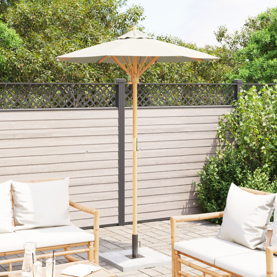 Tuinparasol 150X210 Cm Bamboe 150 x 150 x 210 cm Crème Wit