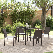 5-Delige Tuinset Met Kussens Poly Rattan 4-Zitter Bruin 80 cm