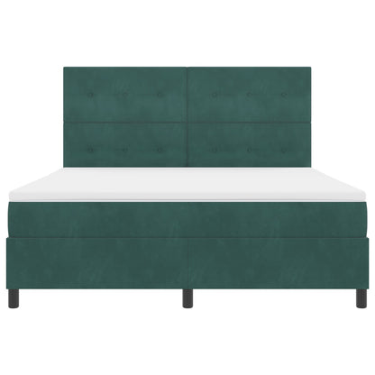 Boxspringbed Met Matras Donkergroen Super King Fluweel Blauw