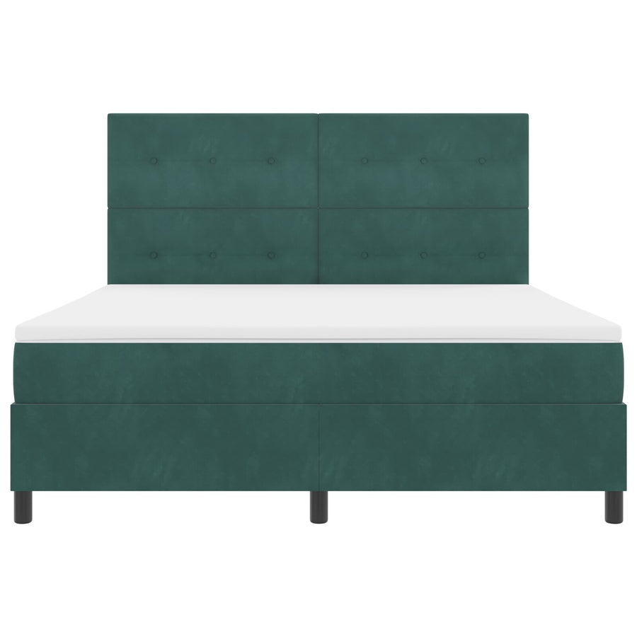 Boxspringbed Met Matras Donkergroen Super King Fluweel Blauw