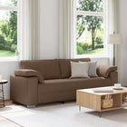 Bank bruin 219x80x82 cm stof