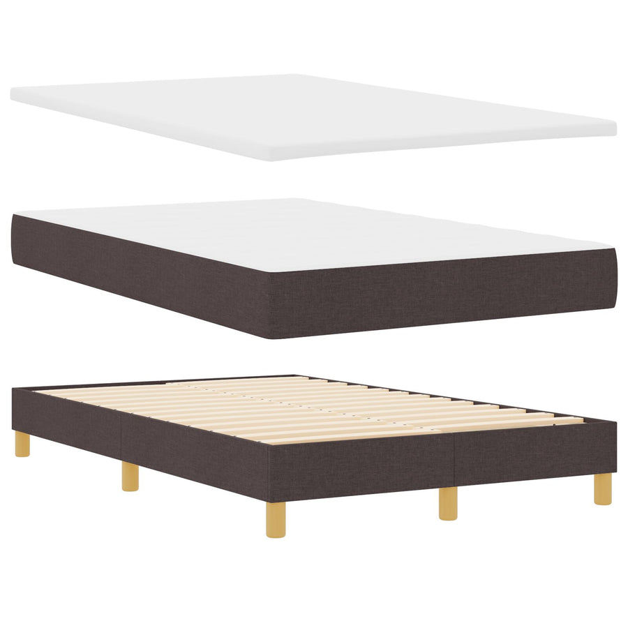 Boxspringbed Met Matras Stof Donkerbruin 120 x 200 cm Knopen met knopen