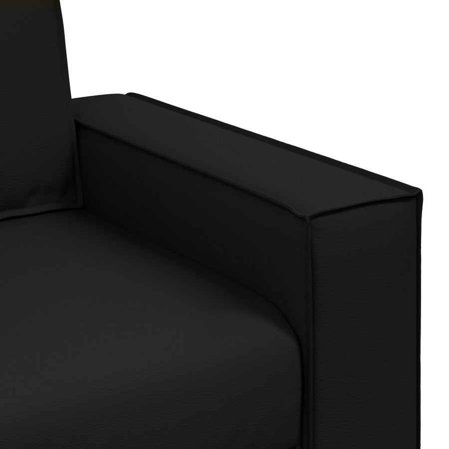 Love Seat Sofa Kunstleer Zwart 140 cm