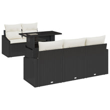 Tuinbank Set Set Van 6 Zwart En Crème Rattan En Polyester