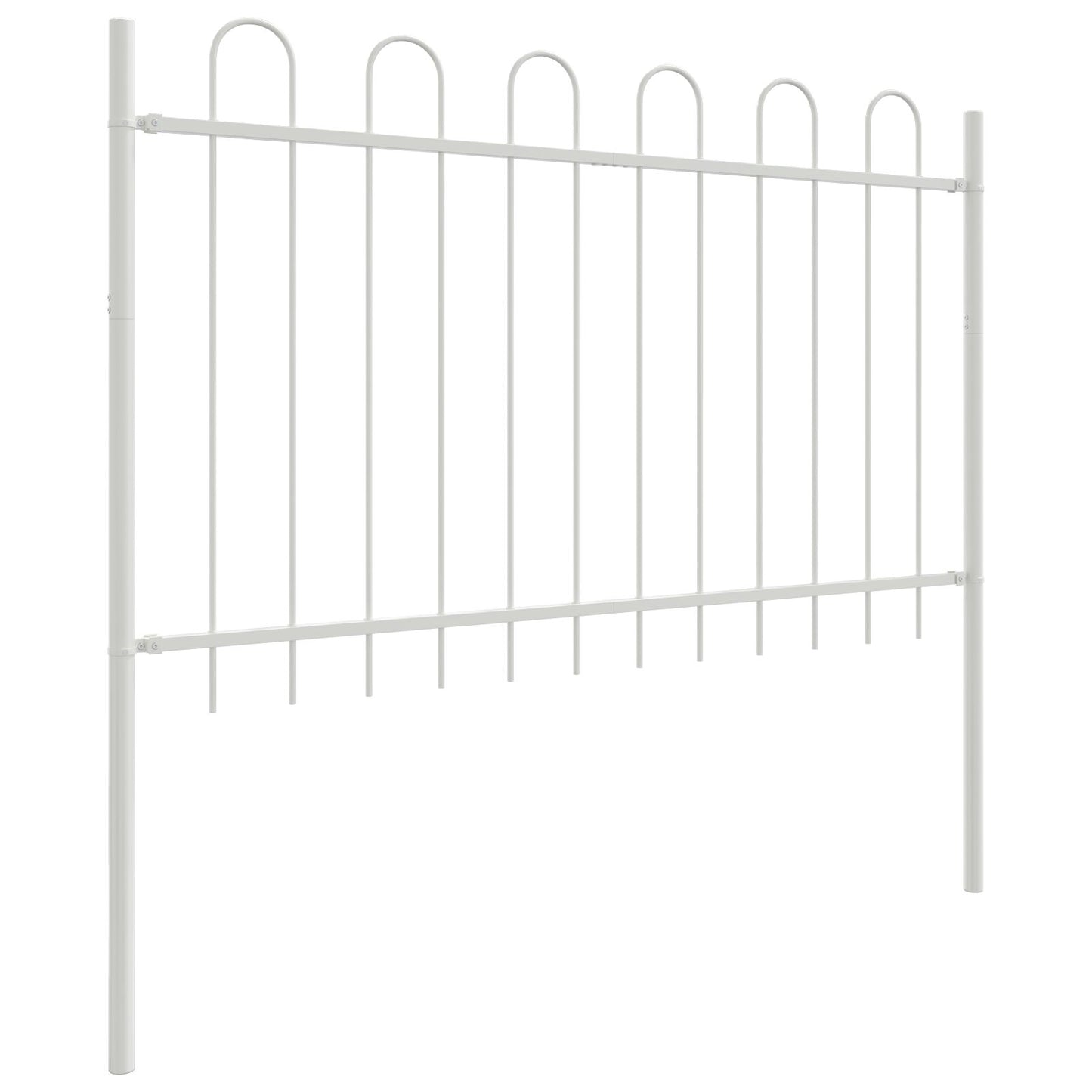 Tuinhek Met Een Hoepelvormige Top - - 13,6X0,8 M - Staal Wit 0.8 m 13,6 m