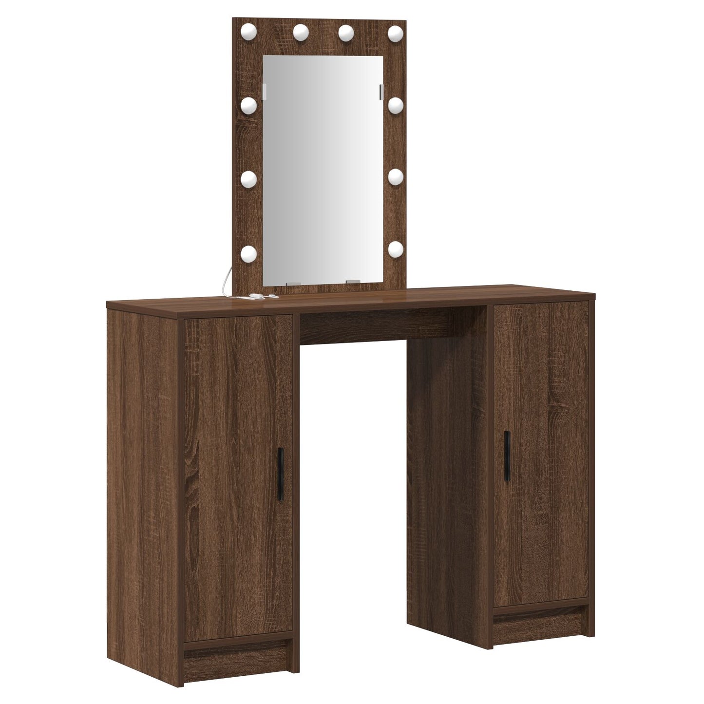 Kaptafel Met Led-Lampen Bruin Eiken 102X33X135 Cm Bruine eiken