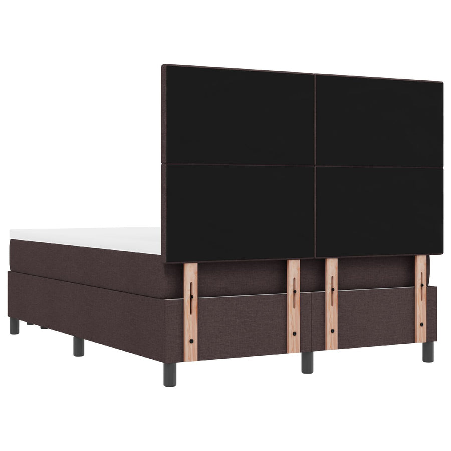 Boxspringbed Met Matrassen En Bench Stof Donkerbruin 160 x 200 cm Met knopen