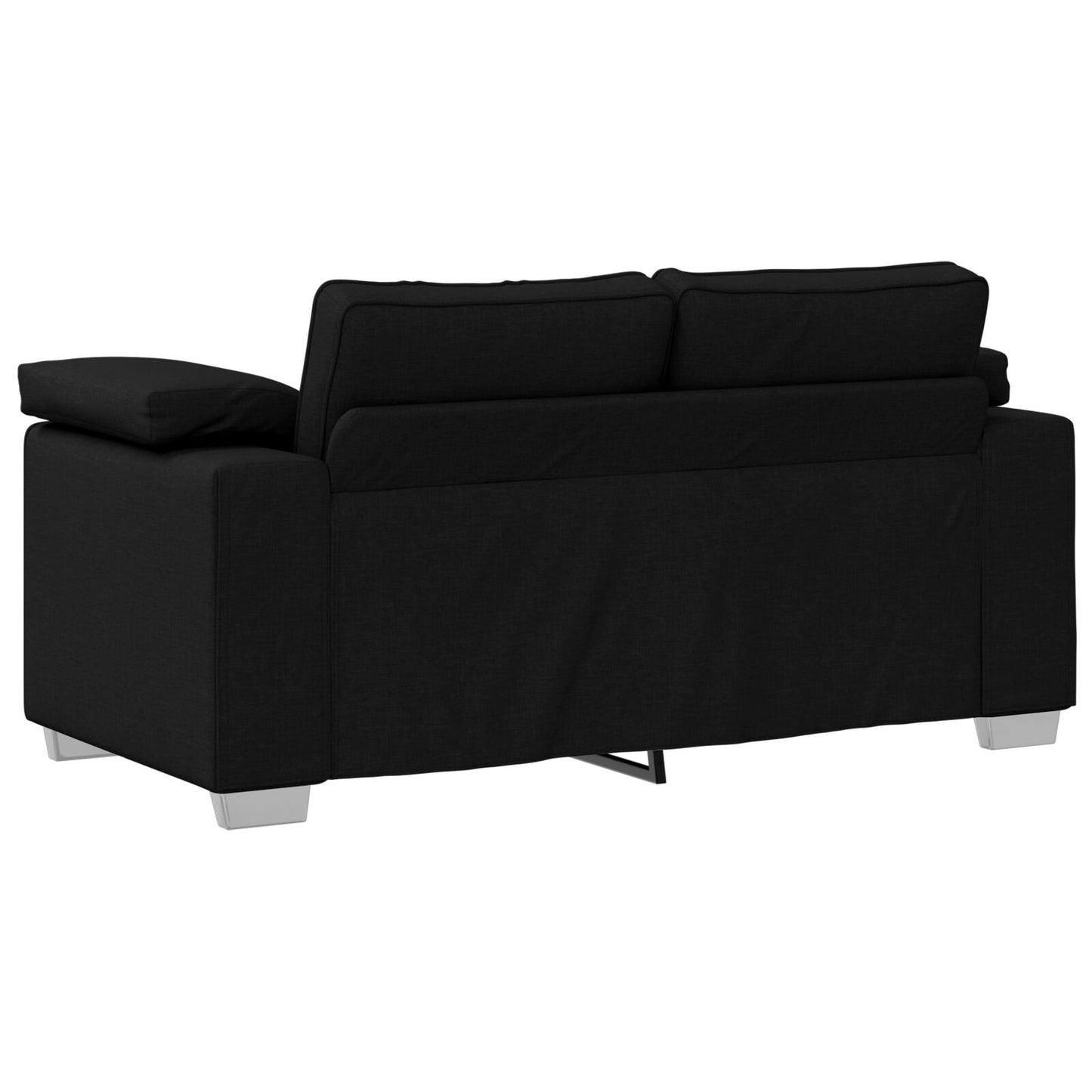 Love Seat Bank Stof Zwart 120 cm