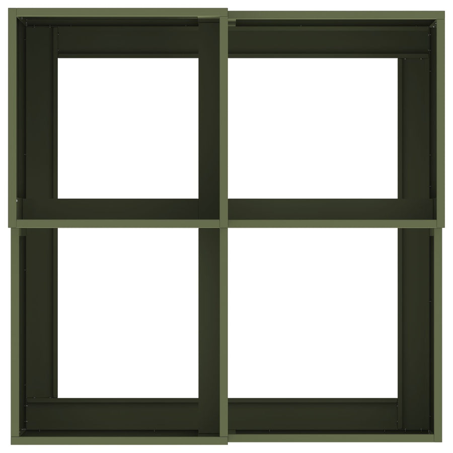 Tuin Plantenbak Olijf Groen Staal Olijfgroen 80 x 80 x 48 cm