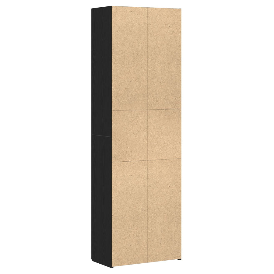 Kantoorkast Zwart Eiken 60X32X190 Cm Bewerkte Hout