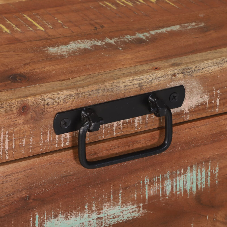 Opbergkisten 60X30X30Cm En Metaal 60 x 30 x 30 cm Massief gerecycled hout