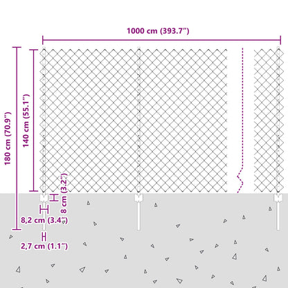 Kettinglink Hek Met 10 U Palen Groen 1.4X10 M Staal