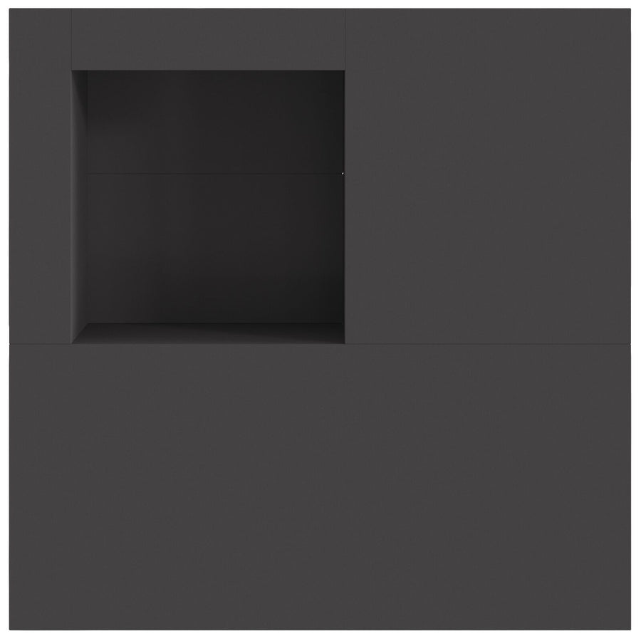 Vuurkorf Met Houtopslag Zwart 100X100X30 Cm Staal Koudgewalst staal/Zwart