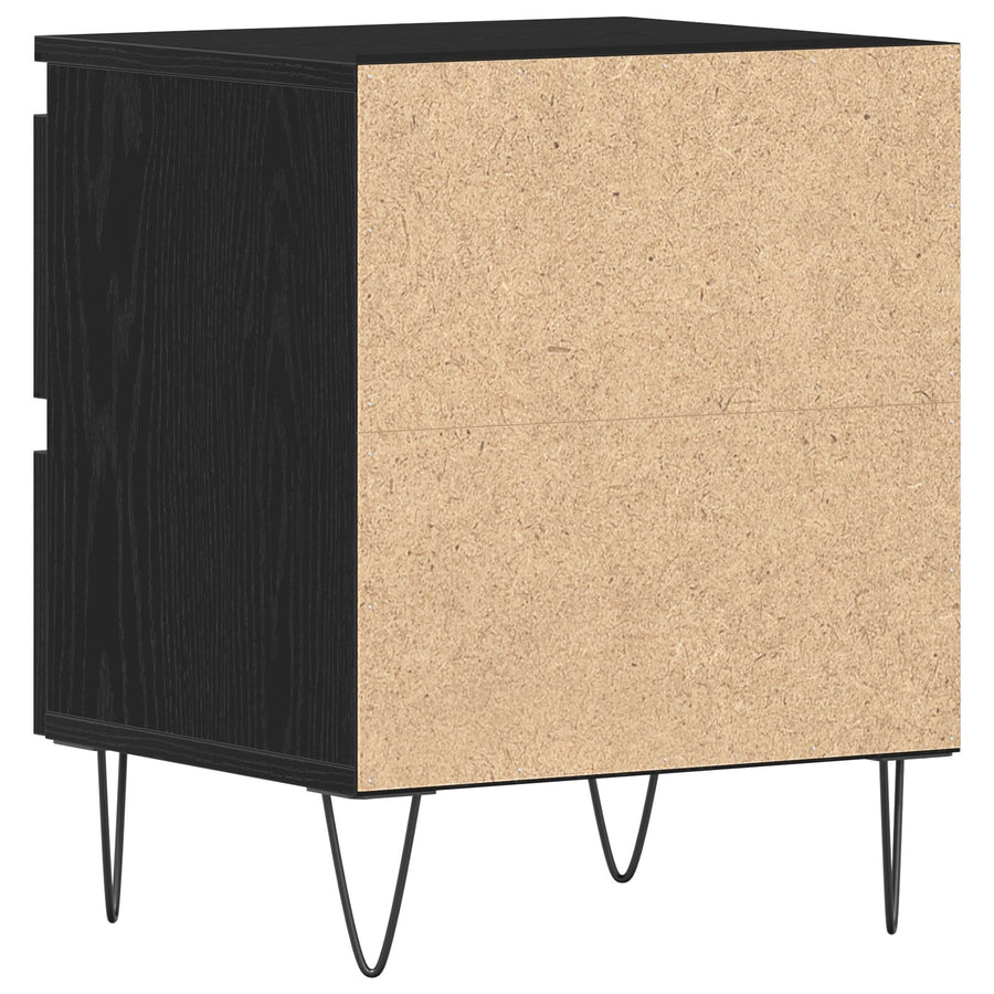 Nachtkasten 2 Stuks Zwart Eiken 40X35X50 Cm Gefabriceerd Hout