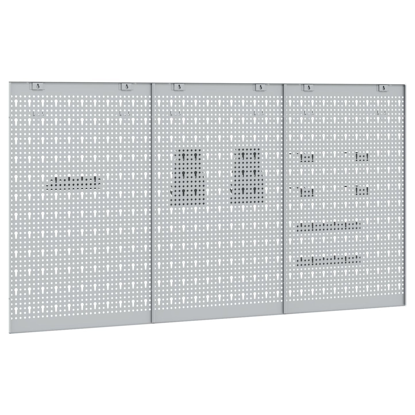 Pegboards 3 Stuks Met 15 Accessoires Grijs 150X Staal 80 cm