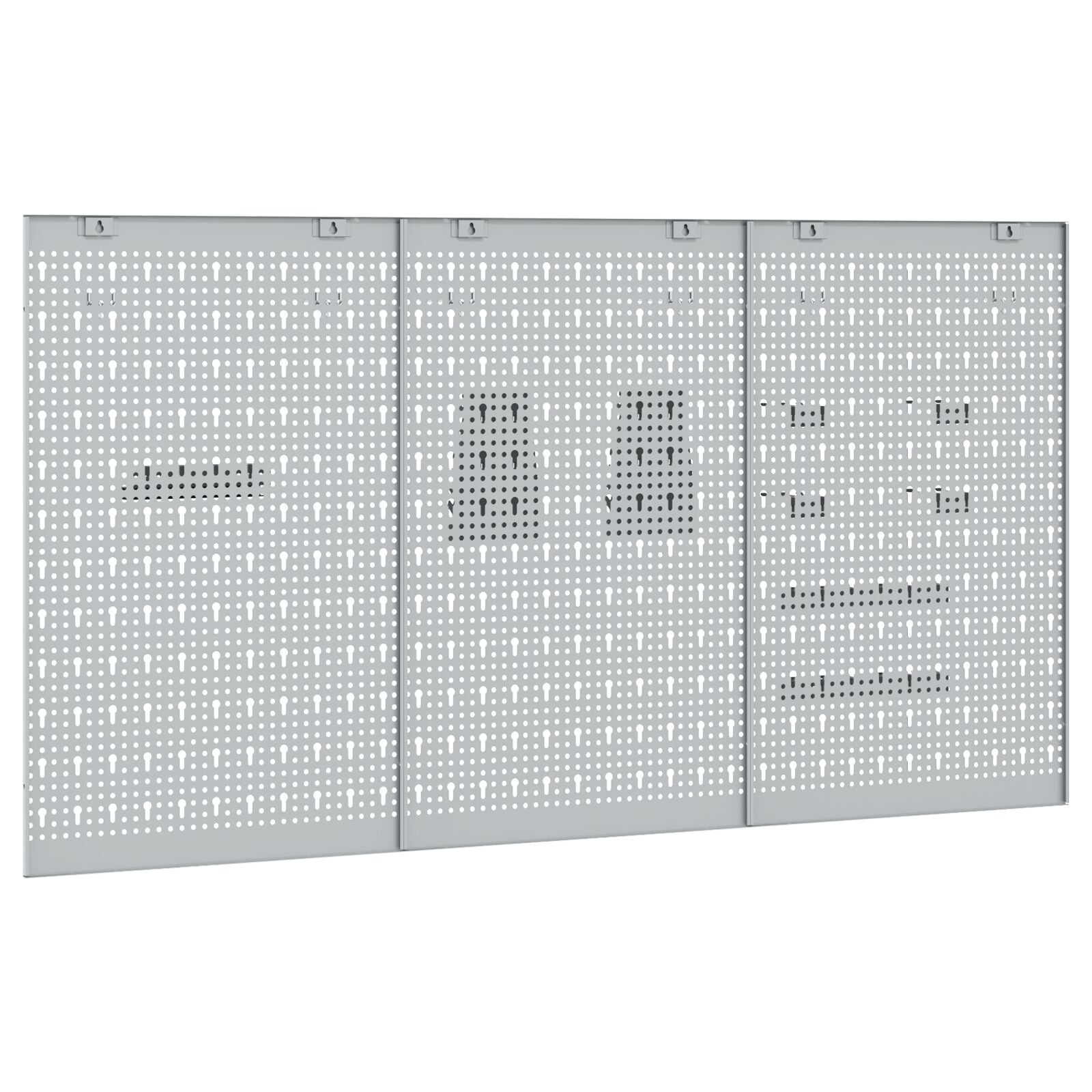 Pegboards 3 Stuks Met 15 Accessoires Grijs 150X Staal 80 cm