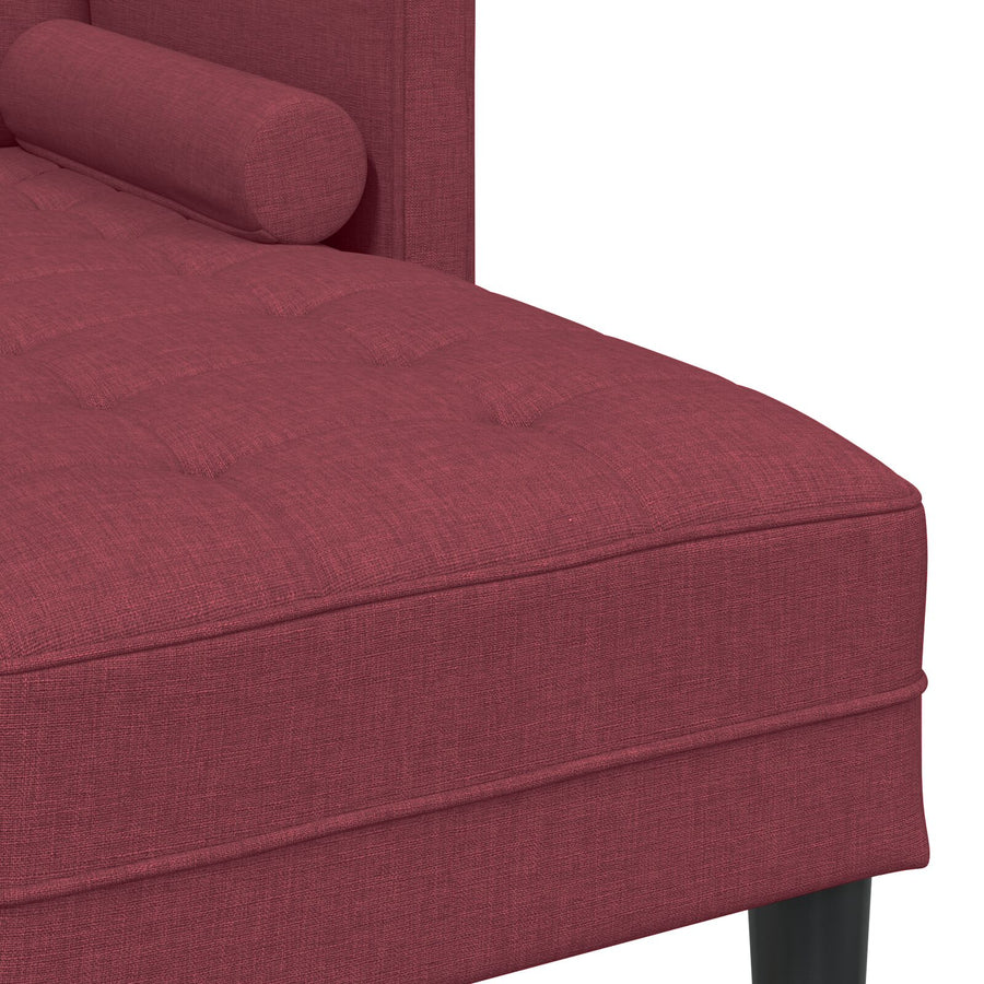 2 Delige Sofa Set Met Kussens In Bordeauxrood Stof Bordeauxrood. L-vormige sofa + bank