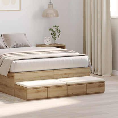 Bedlades 120X36,5X16,5 Cm Bewerkt Hout Artisan eiken 120 x 36.5 x 16.5 cm