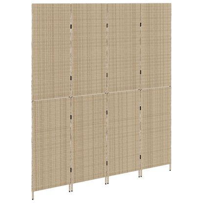 Room Dividers Hout, Stof , Hoog Opvouwbaar 200 cm Beige 4 panelen