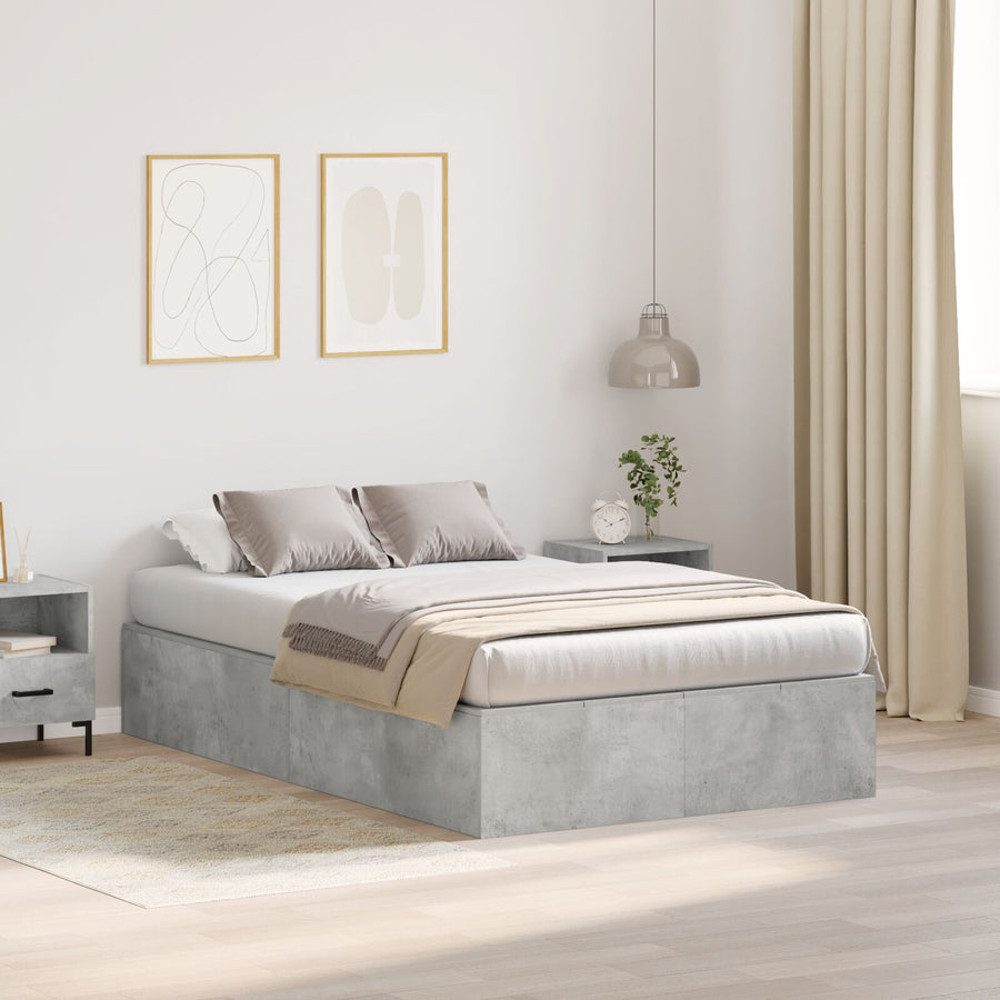 Opbergbedframe Beton Grijs 120 x 190 cm