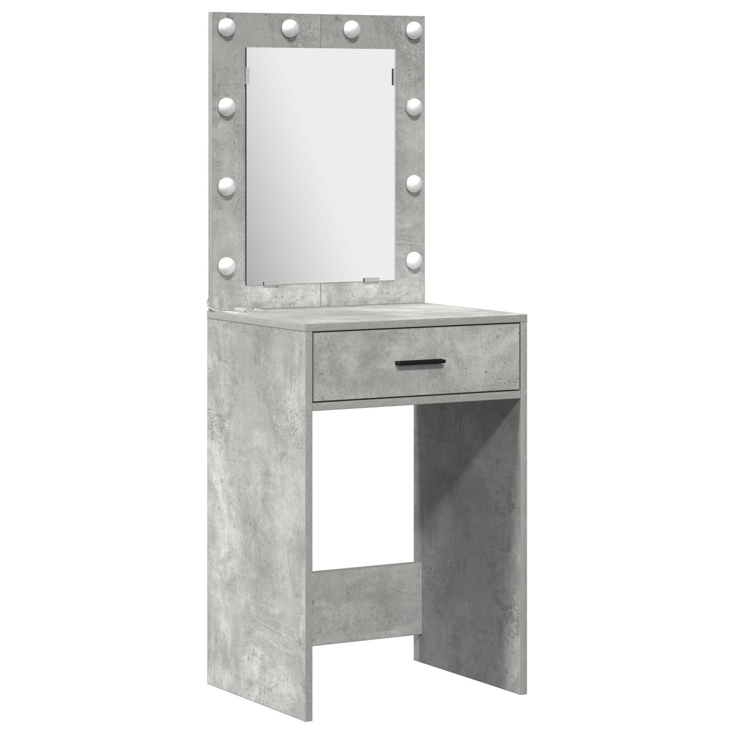 2-Delige Kaptafelset Met Led Licht Beton Grijs Gerecycled Hout