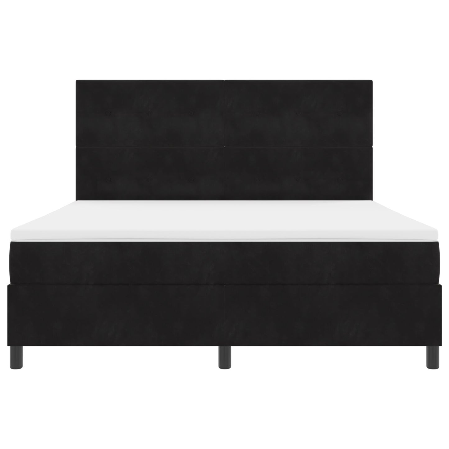 Boxspring Bed Met Matras Zwart Super King Fluweel Blauw