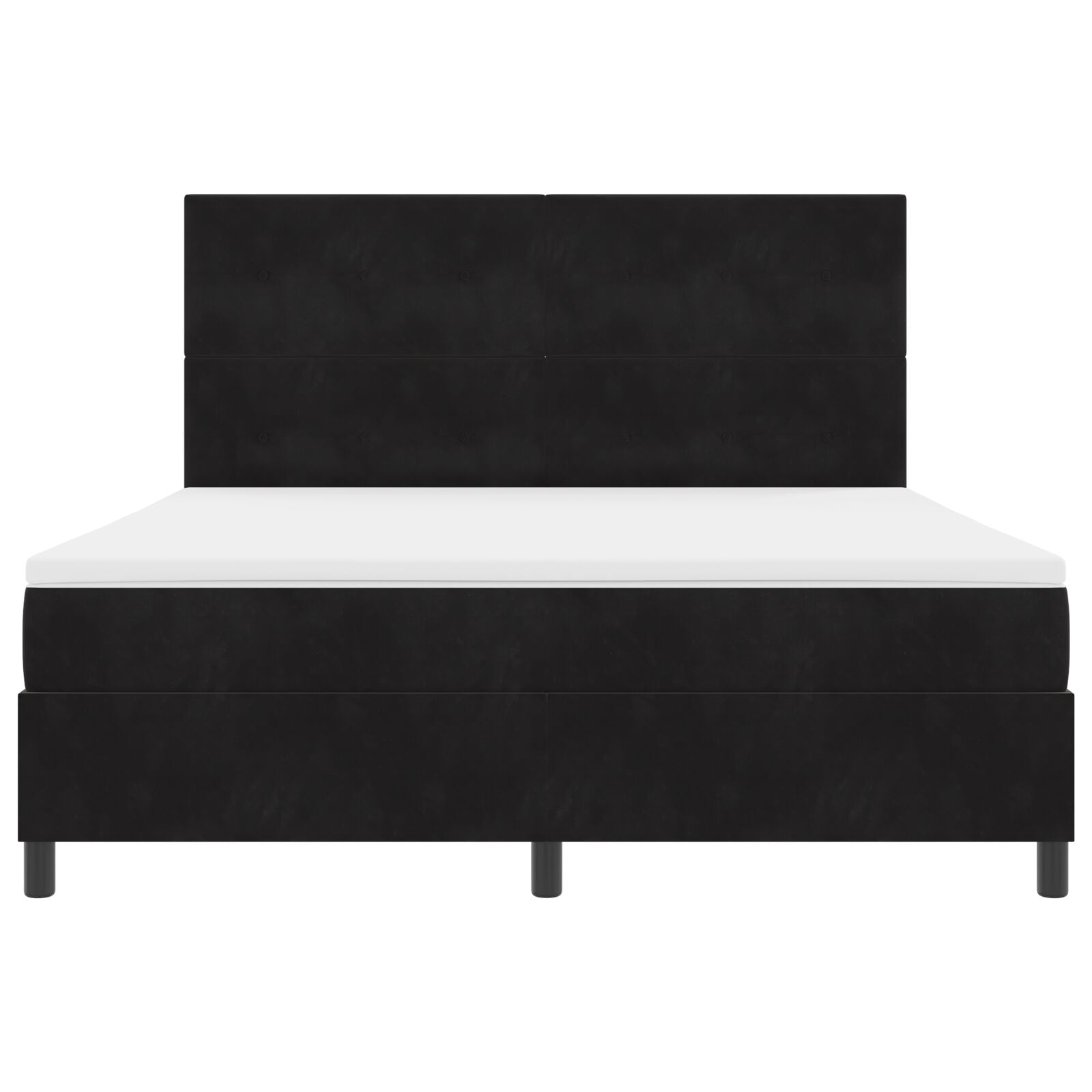 Boxspring Bed Met Matras Zwart Super King Fluweel Blauw