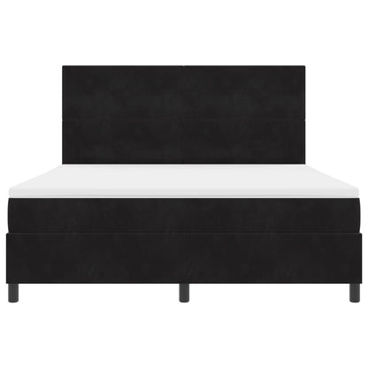 Boxspring Bed Met Matras Zwart Super King Fluweel Blauw