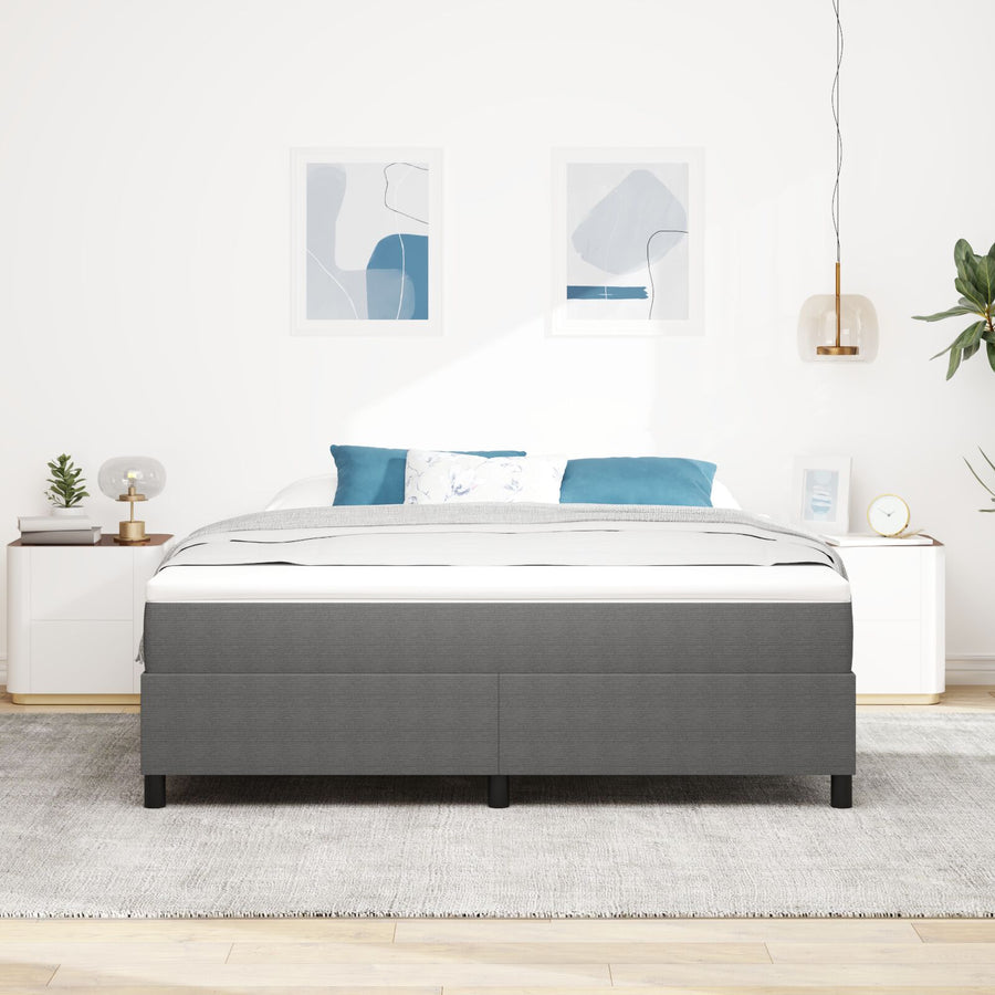 Boxspringbed Met Matras Lichtgrijs Super King Ribstof