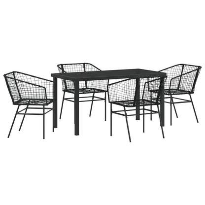 Set Van 3 Zwart Pe Rattan, Gepoedercoat Staal