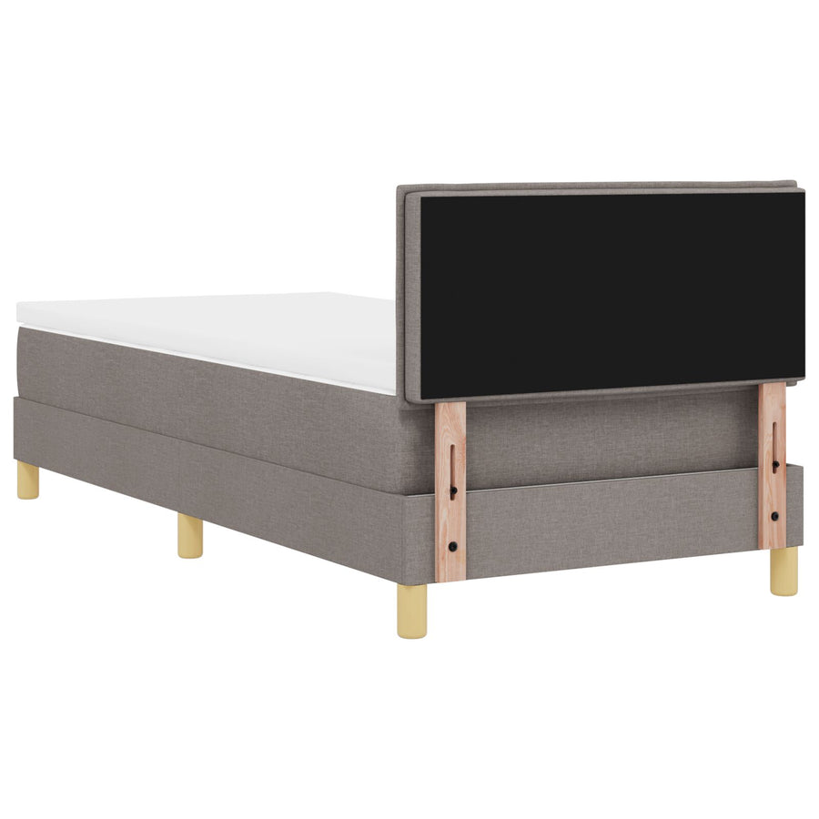 Boxspring Bed Met Matras Stof Taupe 80 x 200 cm Lijnen ontwerp