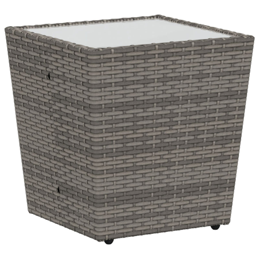 3-Delige Bistro Set Voor De Tuin Met Kussens Grijs Poly Rattan