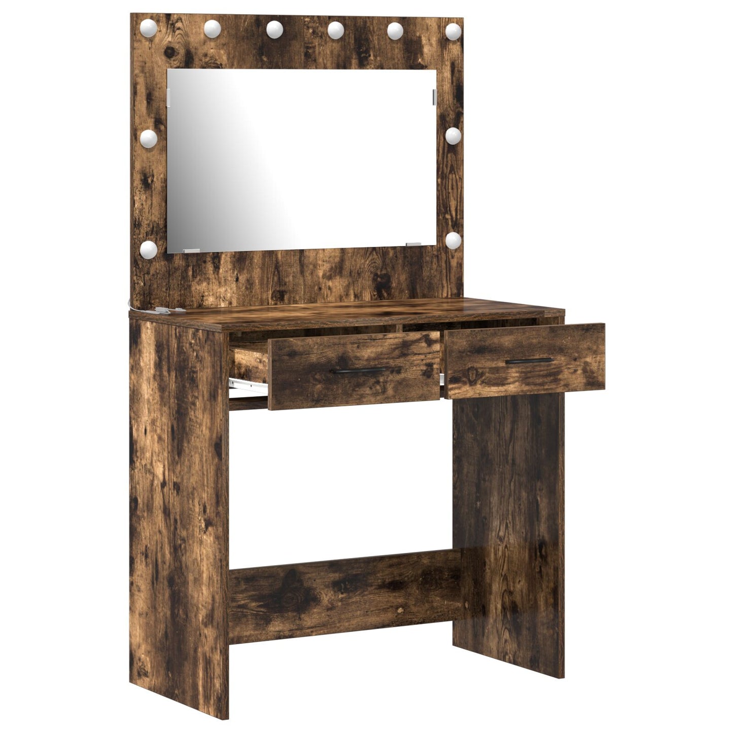 Dressing Table Met Led Lichten Gerookt Eiken 78.5 x 41 x 135 cm