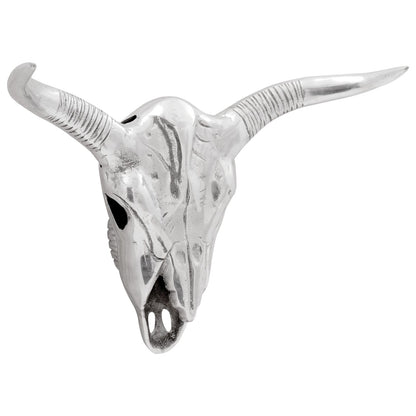 Muurbevestigde Stieren Zilver 49X10X36 Cm Aluminium Kop