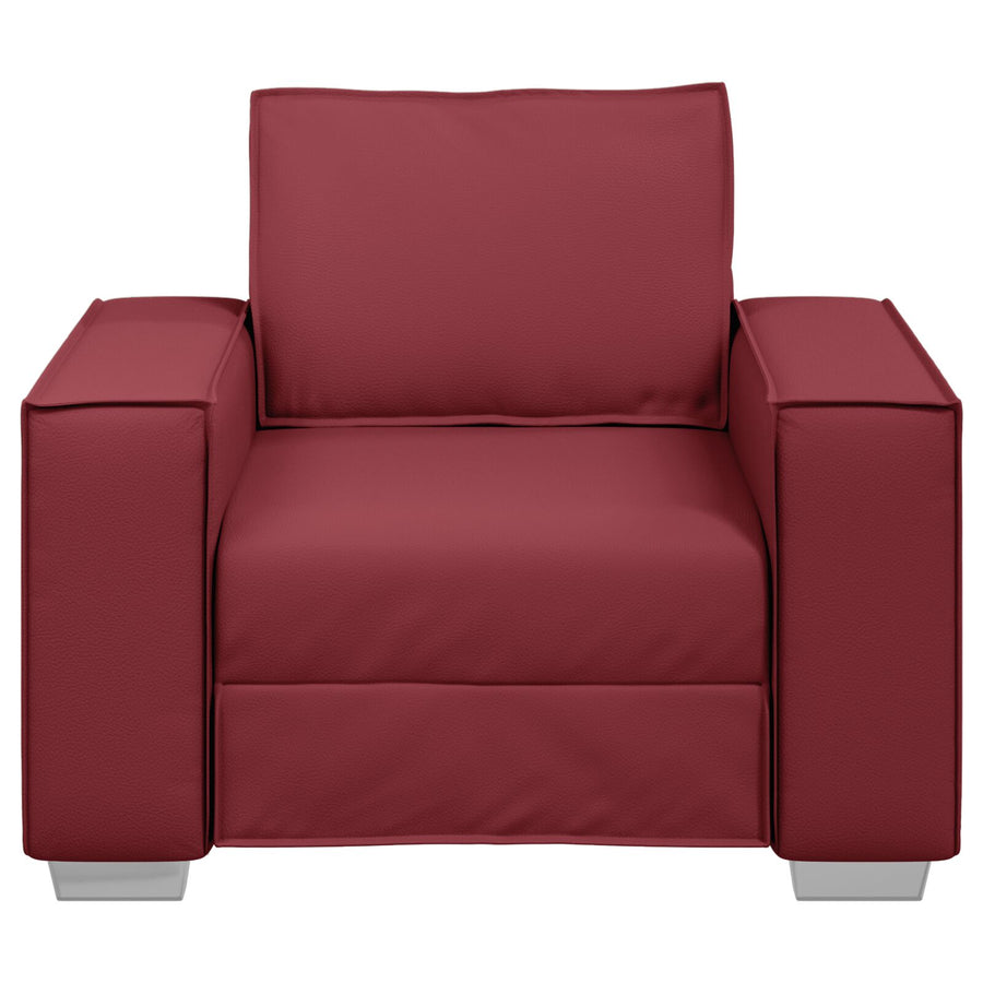 Fauteuil Faux Leer Wijnrood 59 cm
